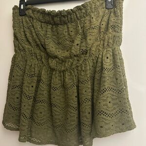 NWOT Olive Green Lace Tube Top